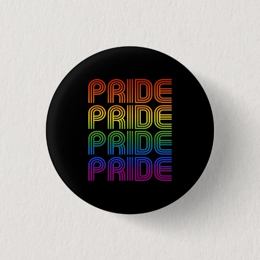 Retro-Regenbogenforelle Button (Vorderseite)