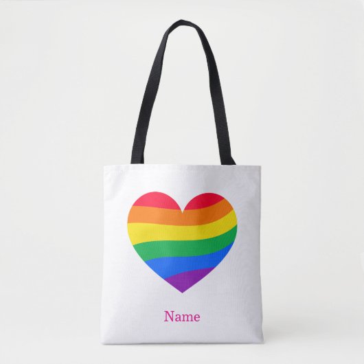 Retro Regenbogenherz - Süße farbenfrohe abstrakte Tasche (Vorderseite)