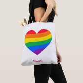 Retro Regenbogenherz - Süße farbenfrohe abstrakte Tasche (Von Nahem)