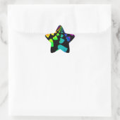 Retro Regenbogenherzen auf schwarz Stern-Aufkleber (Tasche)