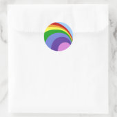 Retro-Regenbogenkleber Runder Aufkleber (Tasche)