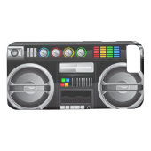 Retro Regenbogenknöpfe Boombox-Getto-Meister Case-Mate iPhone Hülle (Rückseite (Horizontal))