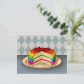 Retro-Regenbogenkuchen Postkarte (Stehend Vorderseite)