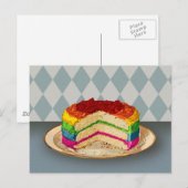 Retro-Regenbogenkuchen Postkarte (Vorne/Hinten)