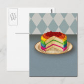 Retro-Regenbogenkuchen Postkarte (Vorne/Hinten)