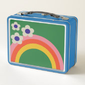 Retro RegenbogenLunchbox Metall Brotdose (Rückseite)