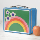Retro RegenbogenLunchbox Metall Brotdose (Beispiel)