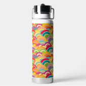 Retro-Regenbogenmuster Nr. 4 Personalisierter Name Trinkflasche (Hinten)