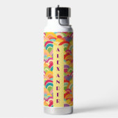 Retro-Regenbogenmuster Nr. 4 Personalisierter Name Trinkflasche (Links)