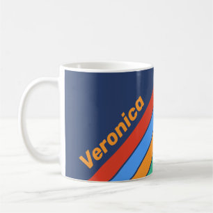 Retro-Regenbogenstreifen im Stil der alten Schule  Kaffeetasse