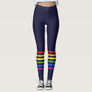 Retro-Regenbogenstreifen Mit Monogramm Herz Leggings