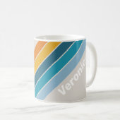 Retro-Regenbogenstreifen mit Namen Kaffeetasse (VorderseiteRechts)