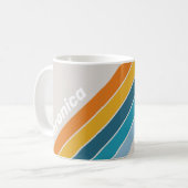 Retro-Regenbogenstreifen mit Namen Kaffeetasse (Vorderseite Links)