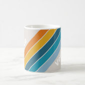 Retro-Regenbogenstreifen mit Namen Kaffeetasse (Mittel)