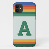Retro-Regenbogenstreifen-Monogramm Case-Mate iPhone Hülle (Rückseite)