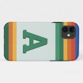 Retro-Regenbogenstreifen-Monogramm Case-Mate iPhone Hülle (Rückseite (Horizontal))