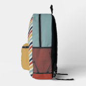 Retro-Regenbogenstreifen, Personalisiert Bedruckter Rucksack (Rechts)
