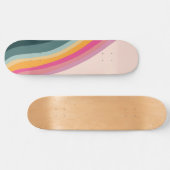 Retro-Regenbogenwelle #1 #wand #kunst Skateboard (Horizontal)