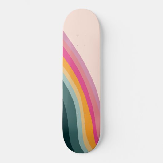 Retro-Regenbogenwelle #1 #wand #kunst Skateboard (Vorderseite)