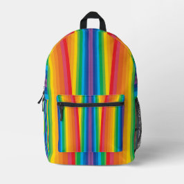 Retro-Regenboote über den gesamten Druckspeicher Bedruckter Rucksack