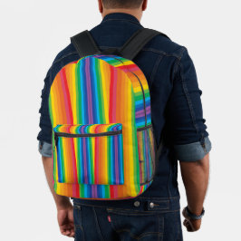 Retro-Regenboote über den gesamten Druckspeicher Bedruckter Rucksack