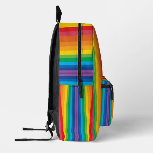 Retro-Regenboote über den gesamten Druckspeicher Bedruckter Rucksack (Links)
