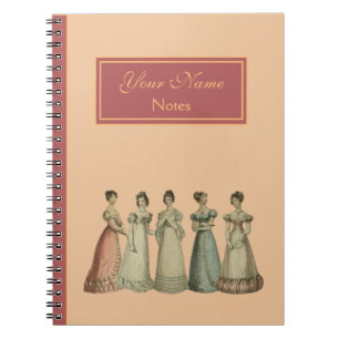 Retro-Regency-Damen-Notizbuch für Jane-Austen-Fans Notizblock