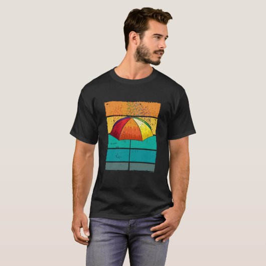 Retro Regenschirm Confetti für einen Confetti Fan T-Shirt (Vorne ganz)