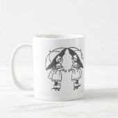 Retro Regenschirm Mädchen Kaffeetasse (Links)