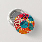 Retro-Regenschirm Pop-Art für regnerische Tage Button (Vorne & Hinten)
