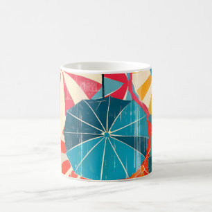 Retro-Regenschirm Pop-Art für regnerische Tage Kaffeetasse