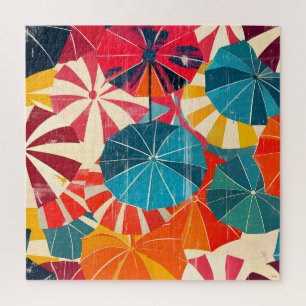 Retro-Regenschirm Pop-Art für regnerische Tage Puzzle