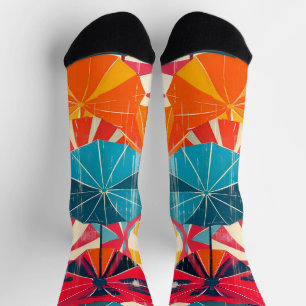 Retro-Regenschirm Pop-Art für regnerische Tage Socken