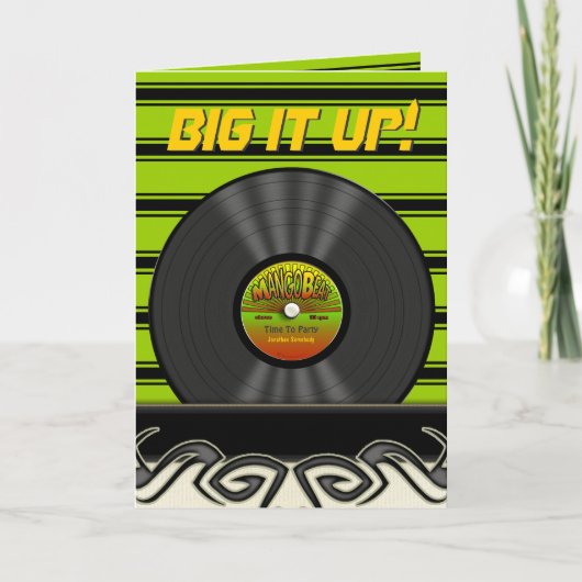 Retro Reggae Vinyl Record Personalisiert Cards Karte (Vorderseite)