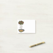 Retro regnender Teeblattwolke Teacup Post-it Klebezettel (Auf Schreibtisch)