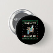 Retro Regulierer Mount Up Kamel Hässlicher Weihnac Button (Vorne & Hinten)