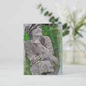 Retro reiche arme Frau Mixed Media Collage Postkarte (Stehend Vorderseite)