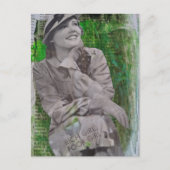Retro reiche arme Frau Mixed Media Collage Postkarte (Vorderseite)