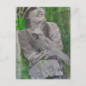 Retro reiche arme Mädchen Mixed Media Collage Postkarte (Vorderseite)