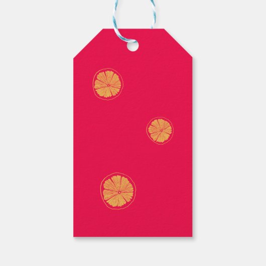 Retro Reindeer and Orange Slice Christmas Geschenkanhänger (Rückseite)