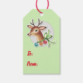 Retro Reindeer Christmas Geschenkanhänger (Vorderseite)