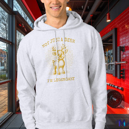 Retro Reindeer Hoodie - Vintager Halftone-Senf