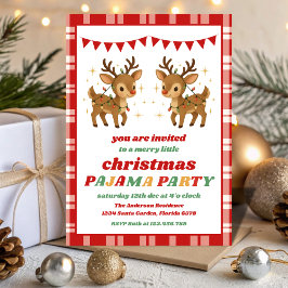 Retro Reindeer Pajama Christmas Party Editable Einladung
