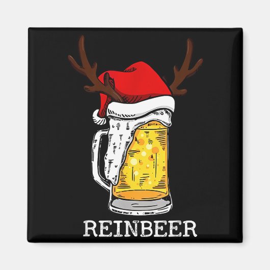 Retro Reindeer Winedeer Reinbeer Matching Couples Magnet (Vorne)