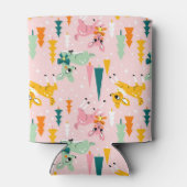 Retro Reindeer Wonderland Urlaubsmuster Dosenkühler (Rückseite)