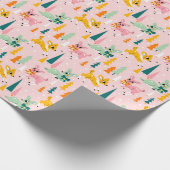 Retro Reindeer Wonderland Urlaubsmuster Geschenkpapier (Ecke)