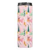 Retro Reindeer Wonderland Urlaubsmuster Thermosbecher (Rückseite)