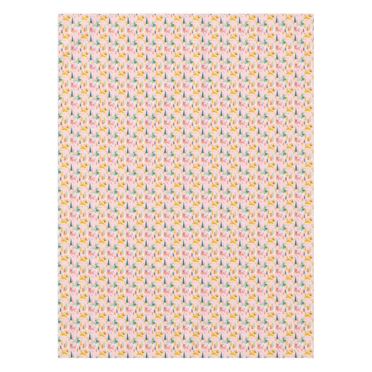 Retro Reindeer Wonderland Urlaubsmuster Tischdecke (Vorderseite)