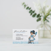 Retro-Reinigung Lady Cleaner Service Housekeeper Visitenkarte (Stehend Vorderseite)