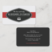 Retro-Reinigung Unternehmen rot und weiß Visitenkarte (Vorne/Hinten)